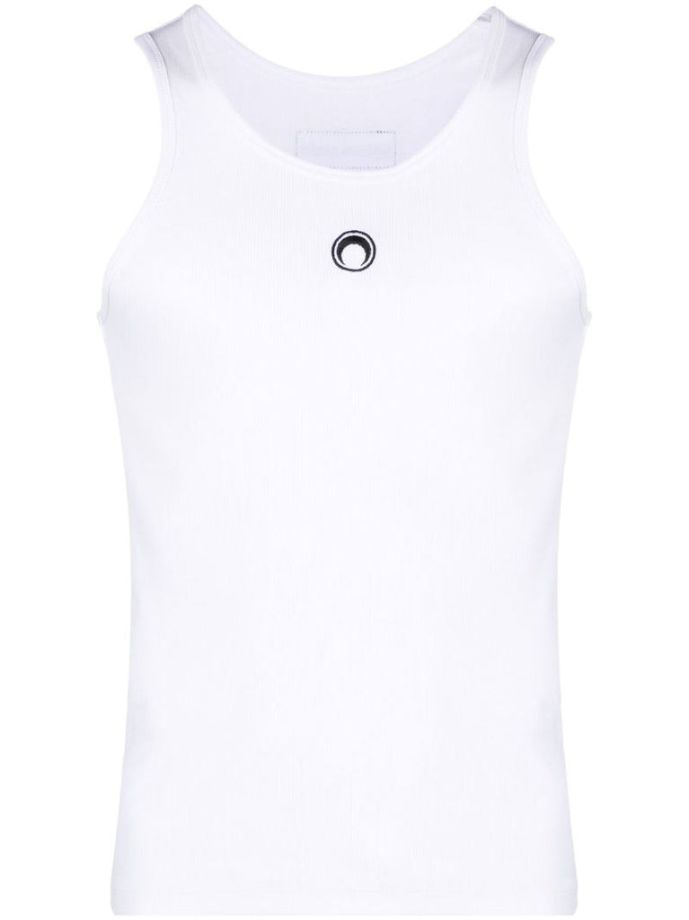 White Logo Embroidered Vest