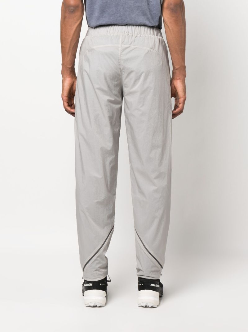 Grey Zip-detail Straight-leg Trousers
