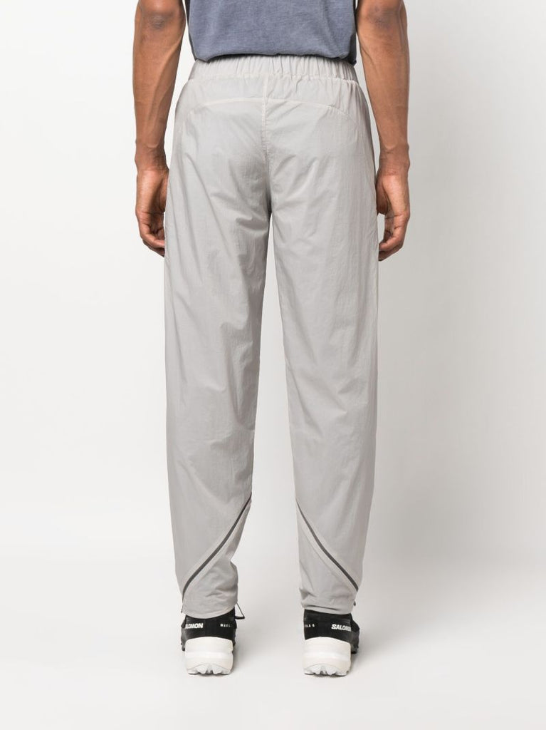 Grey Zip-detail Straight-leg Trousers