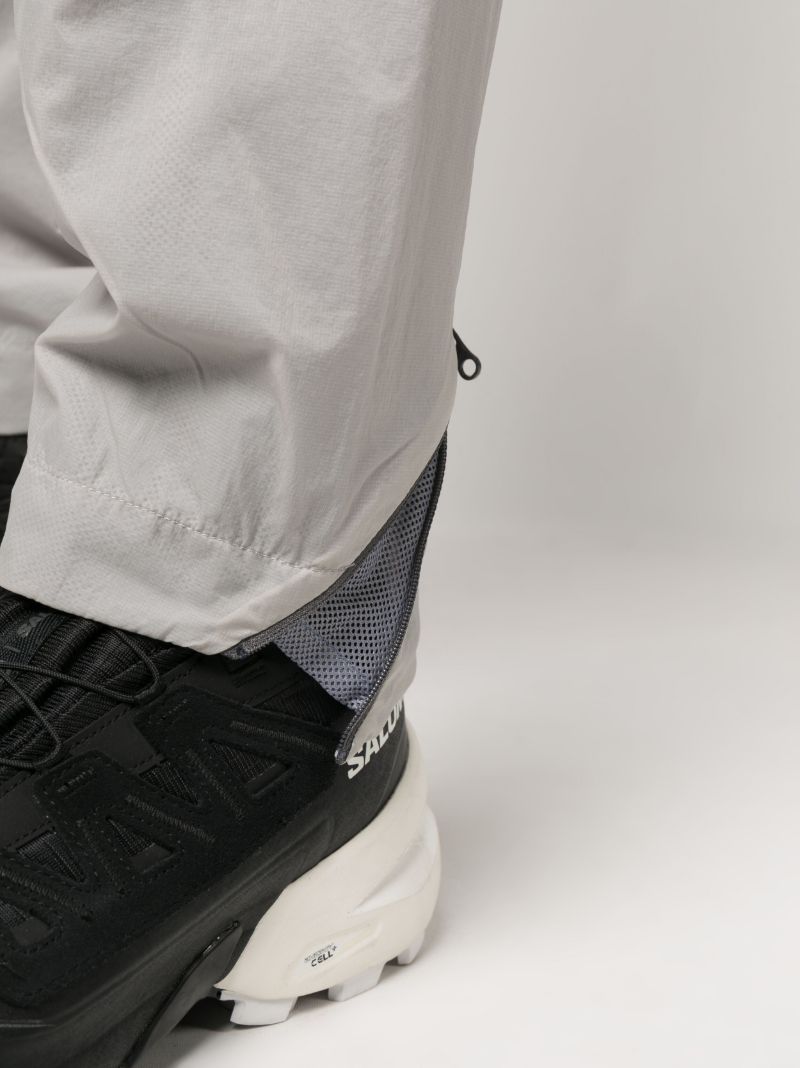 Grey Zip-detail Straight-leg Trousers