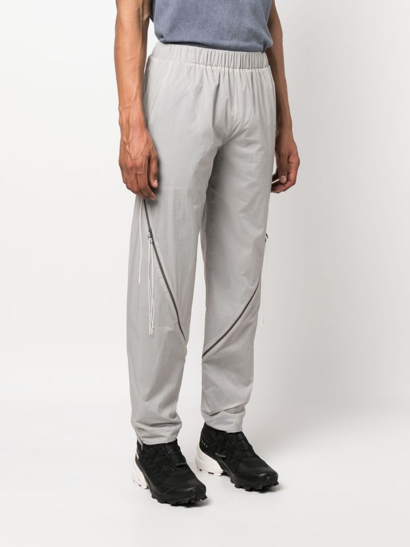 Grey Zip-detail Straight-leg Trousers