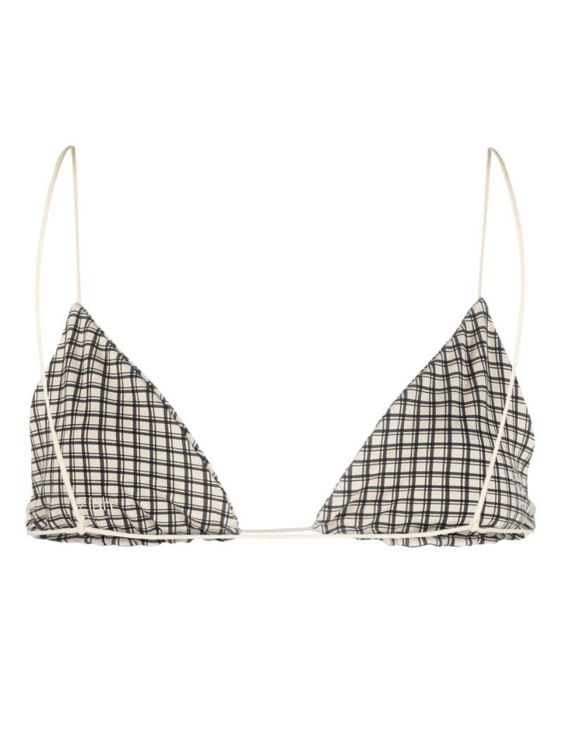 X Ziah Black Rio Check Print Bikini Top