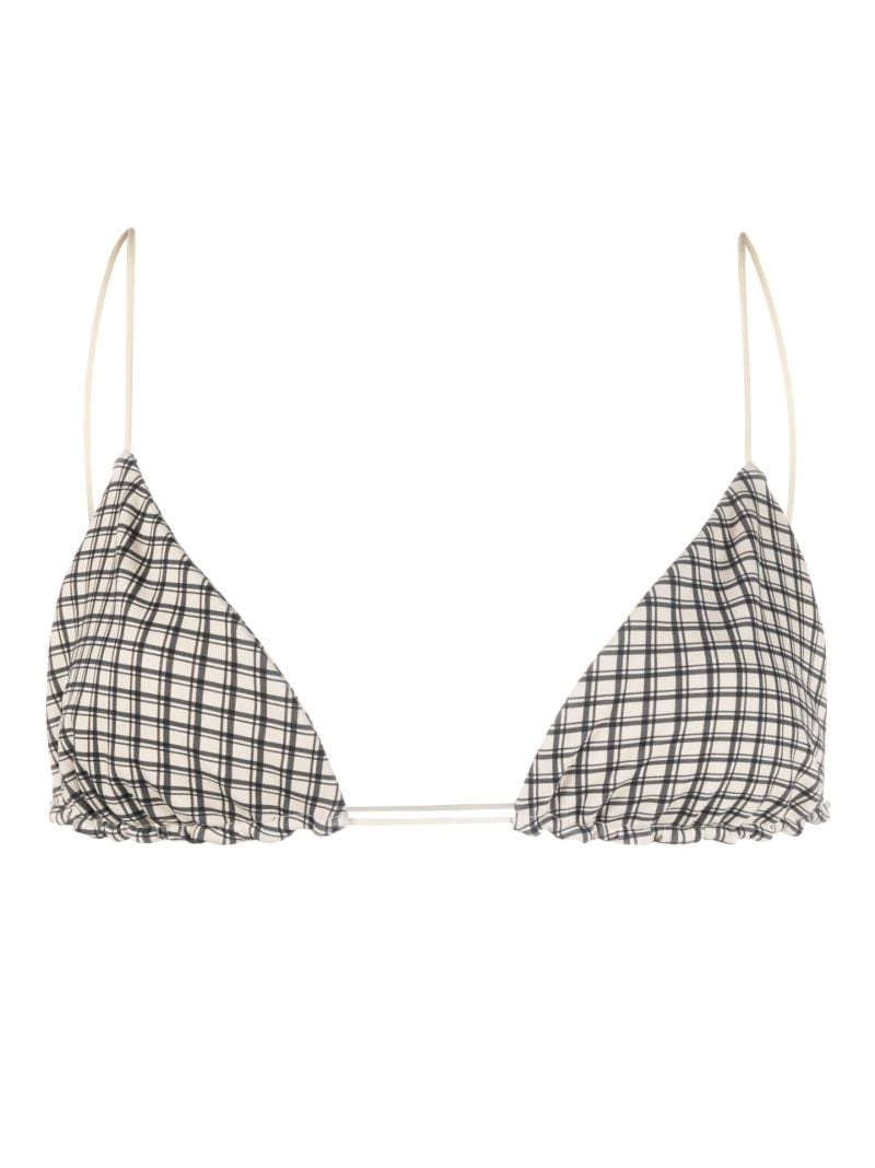 X Ziah Black Rio Check Print Bikini Top