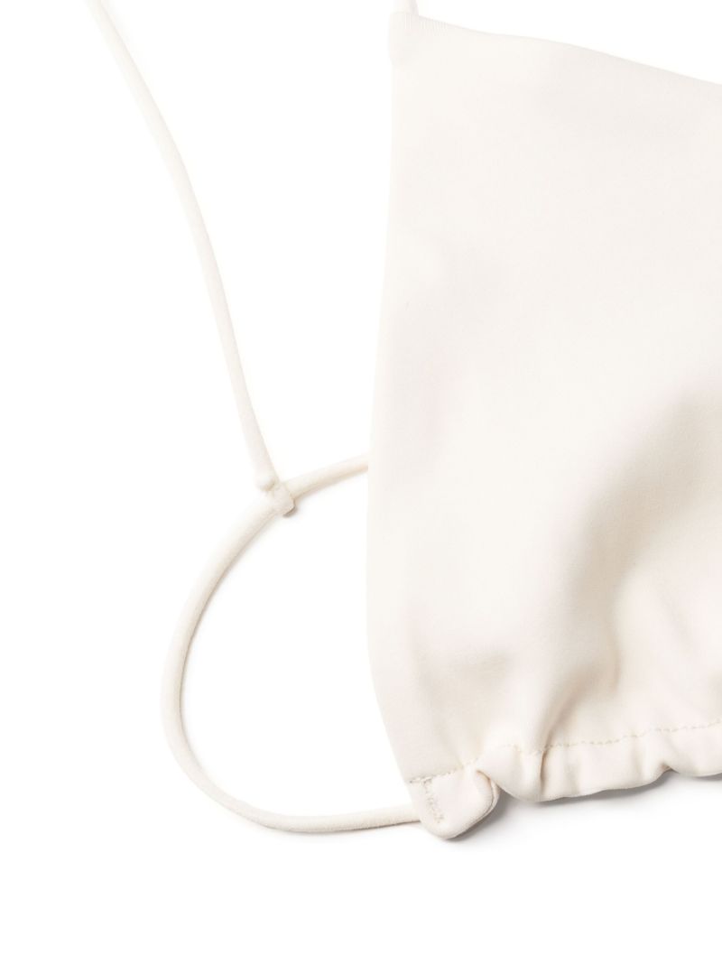X Ziah White Fine Strap Triangle Bikini Top