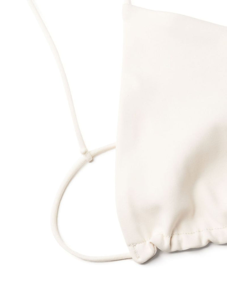 X Ziah White Fine Strap Triangle Bikini Top