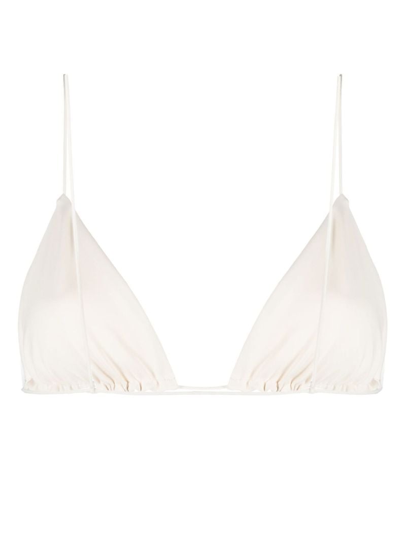 X Ziah White Fine Strap Triangle Bikini Top