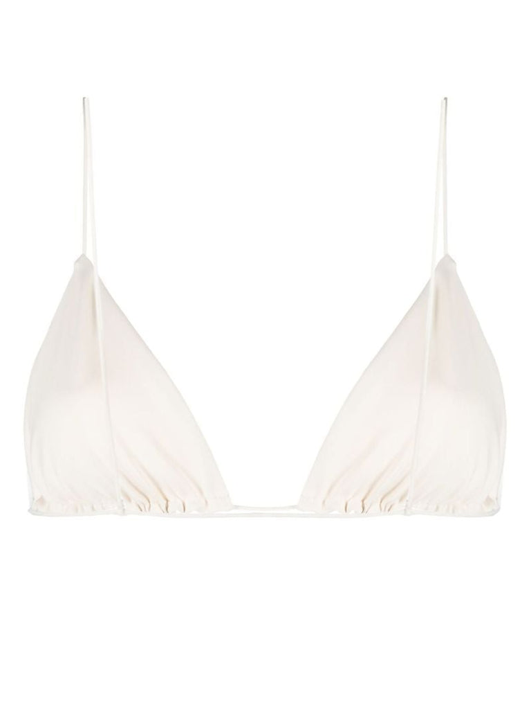 X Ziah White Fine Strap Triangle Bikini Top