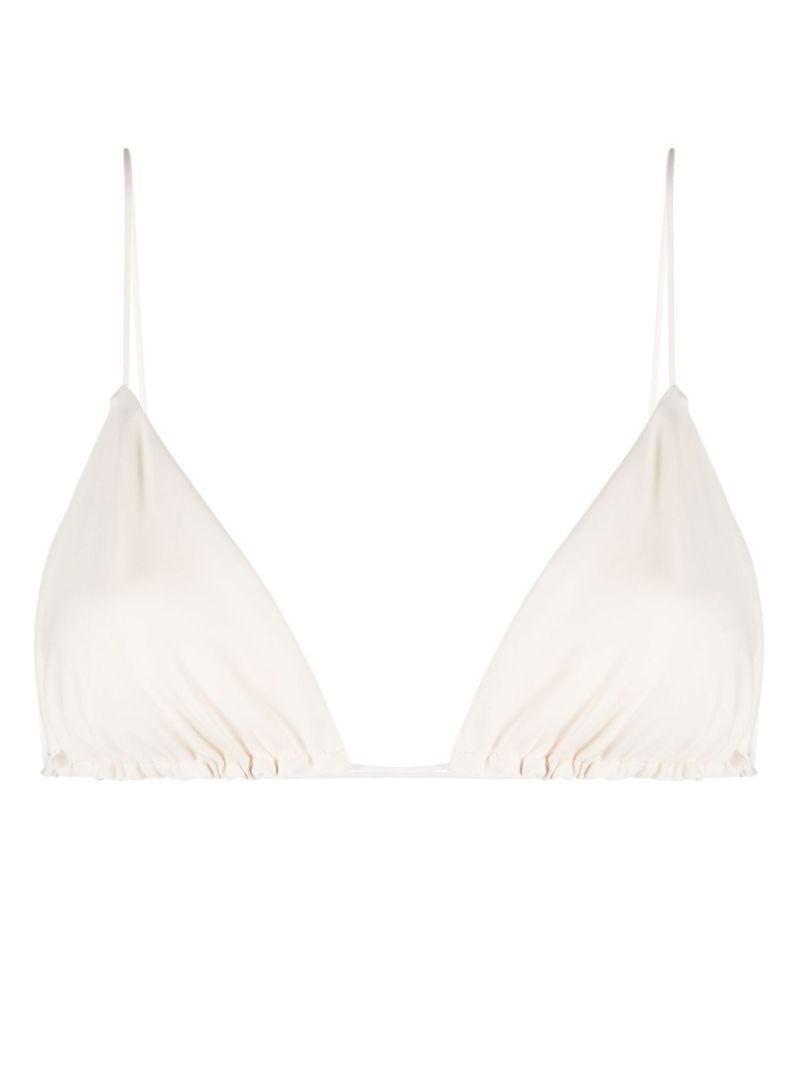 X Ziah White Fine Strap Triangle Bikini Top