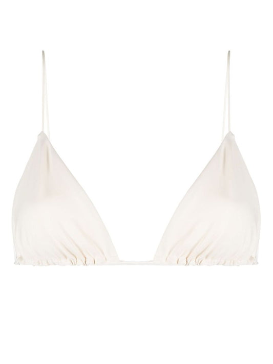 X Ziah White Fine Strap Triangle Bikini Top