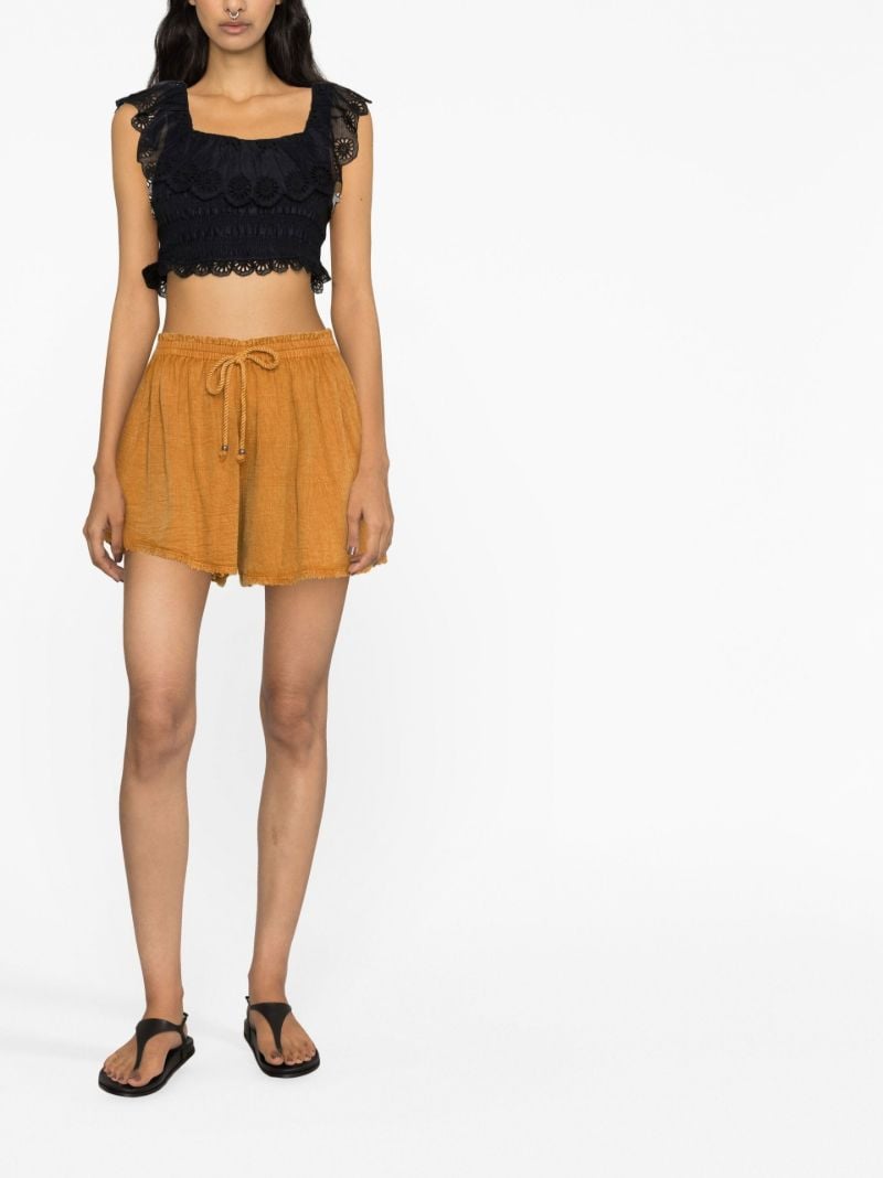 Orange Phebe Drawstring Shorts