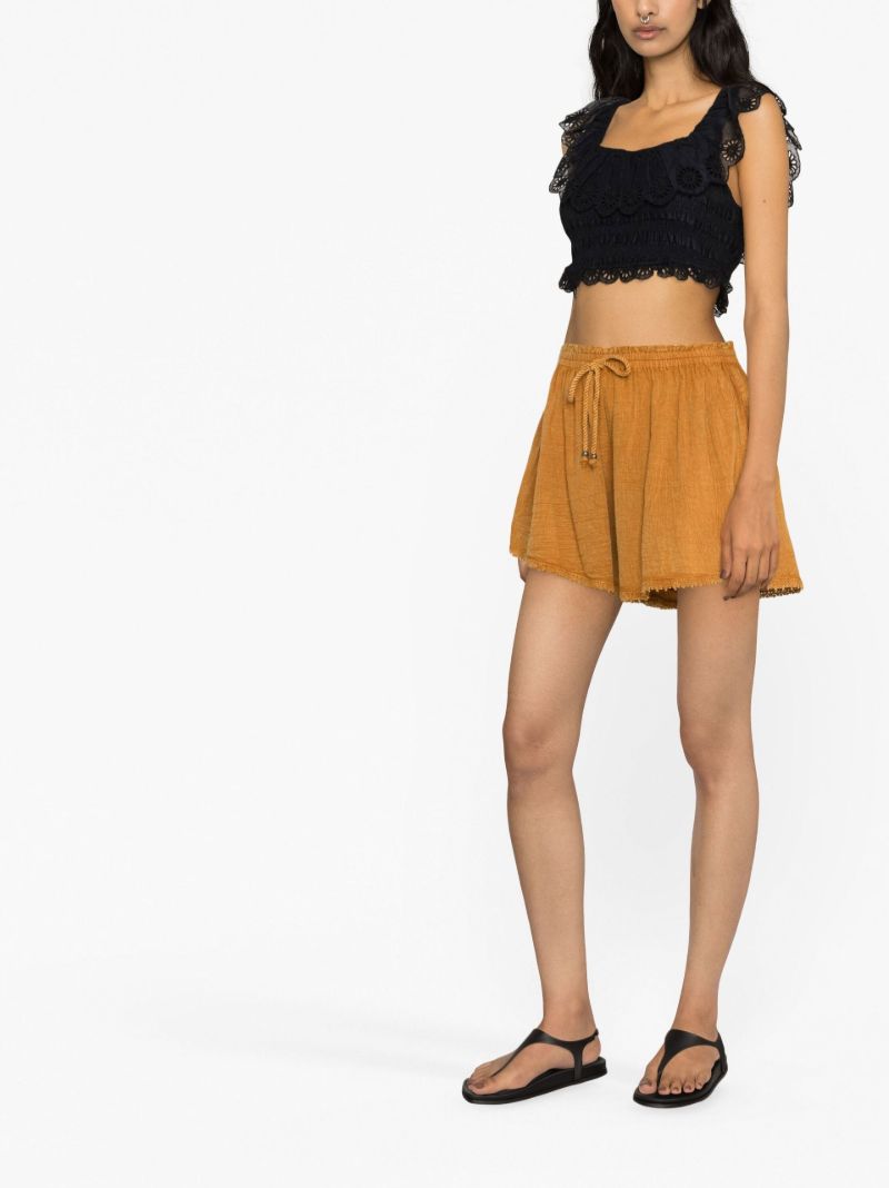 Orange Phebe Drawstring Shorts