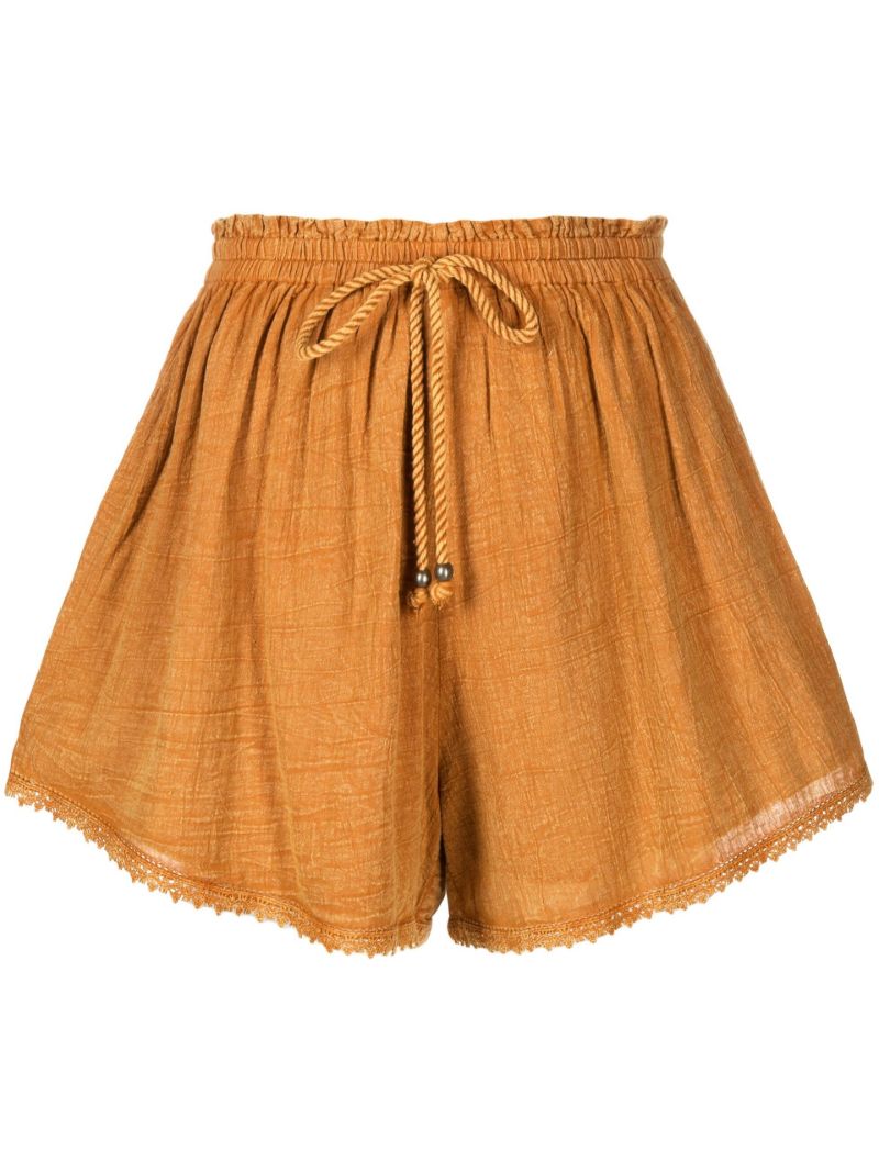 Orange Phebe Drawstring Shorts