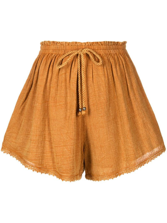 Orange Phebe Drawstring Shorts