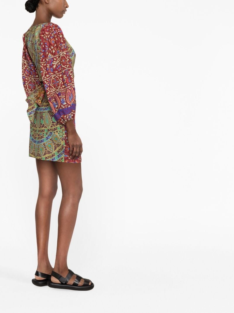 Red Es Canar Printed Crop Top