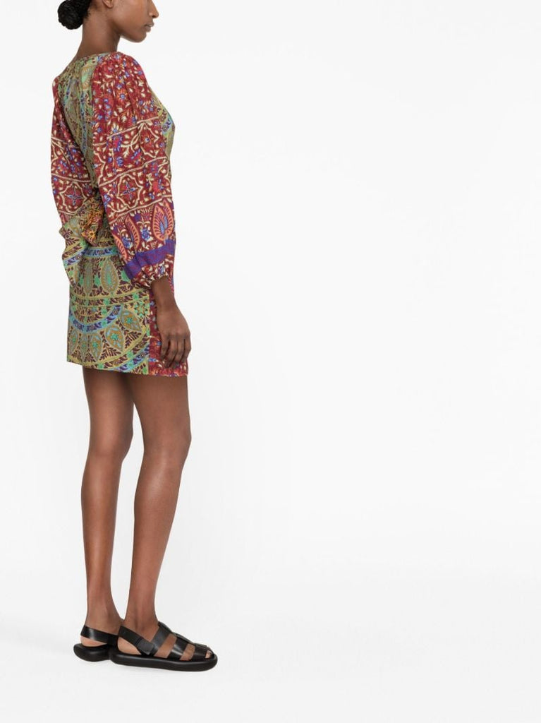 Red Es Canar Printed Crop Top
