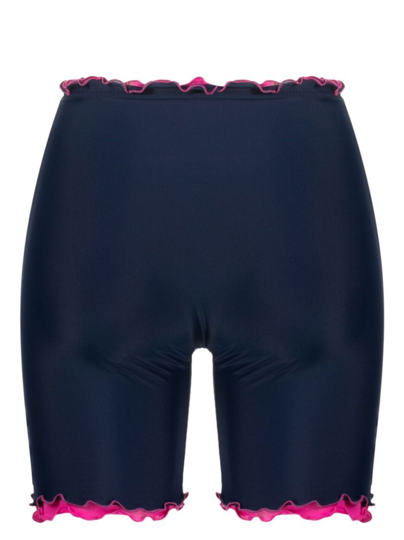 Blue and Pink Ruffle Seamless Shorts