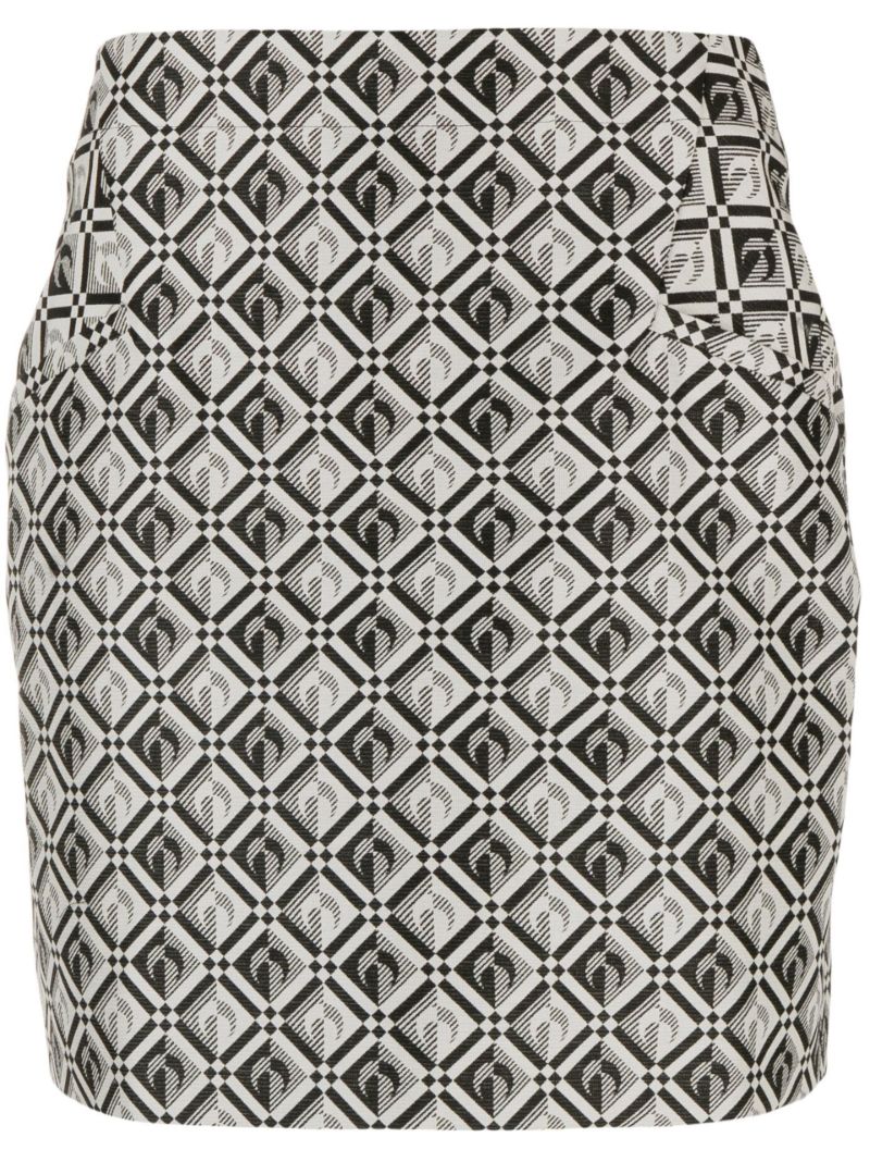 Black Moon Diamond Jacquard Mini Skirt