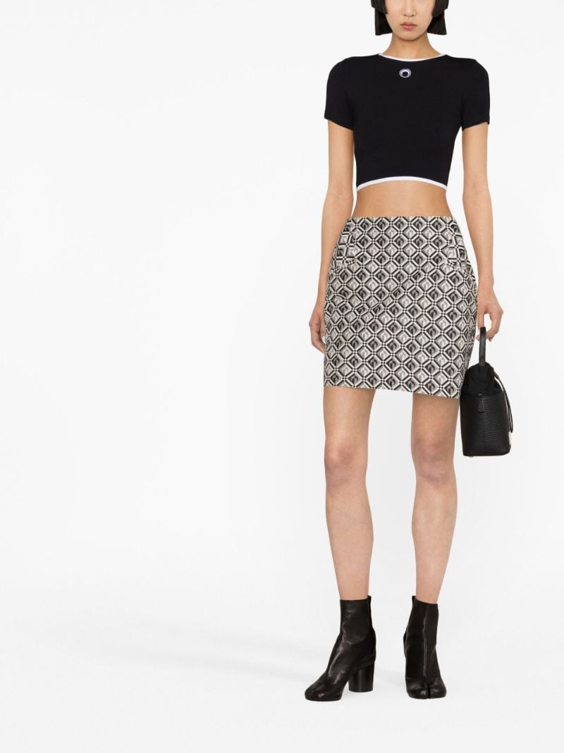 Black Moon Diamond Jacquard Mini Skirt