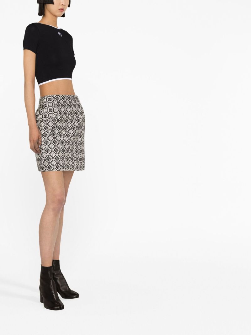 Black Moon Diamond Jacquard Mini Skirt