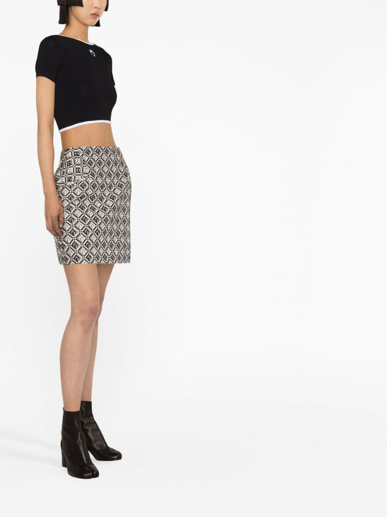 Black Moon Diamond Jacquard Mini Skirt