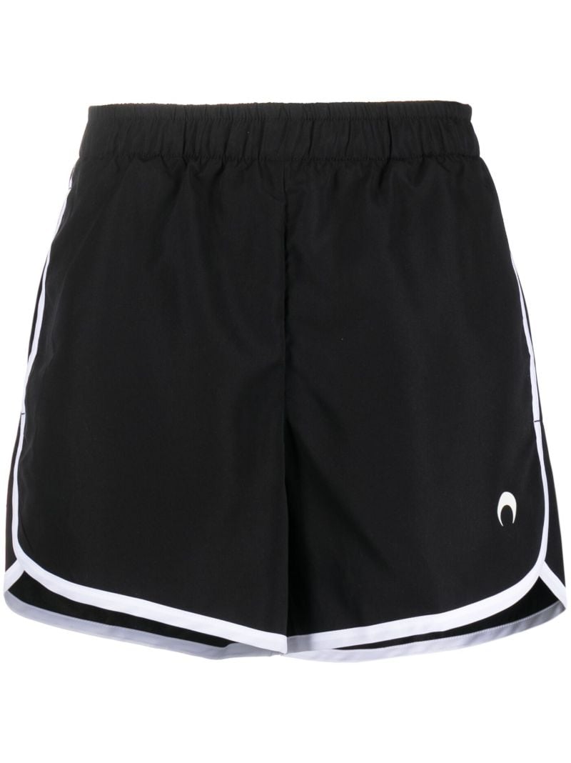 Black Olympic Embroidered Running Shorts