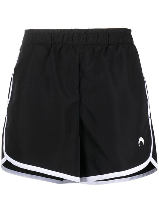 Black Olympic Embroidered Running Shorts