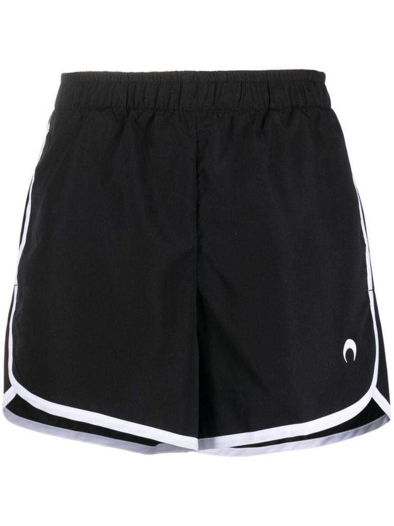 Black Olympic Embroidered Running Shorts