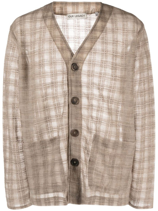 Light Brown Semi Sheer Disintegration Shirt