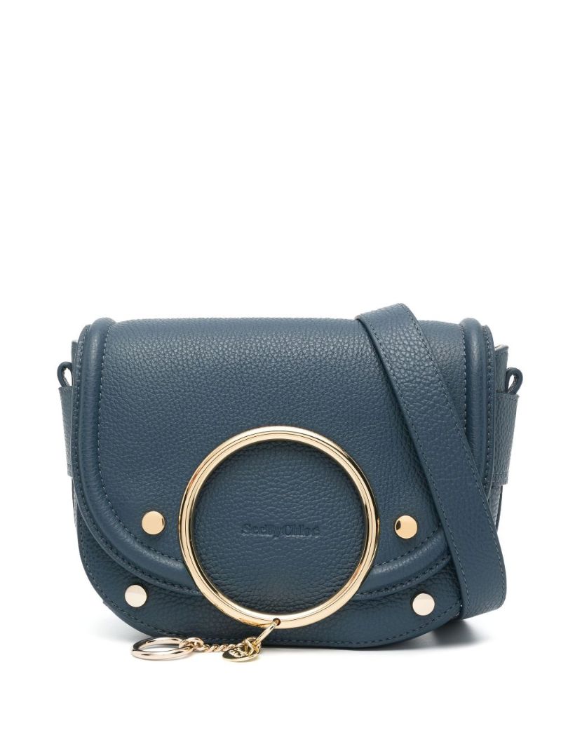 Blue Mara Leather Cross Body Bag