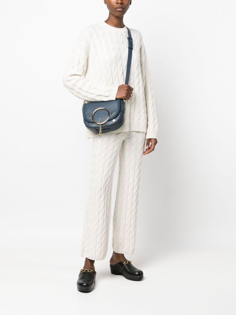 Blue Mara Leather Cross Body Bag