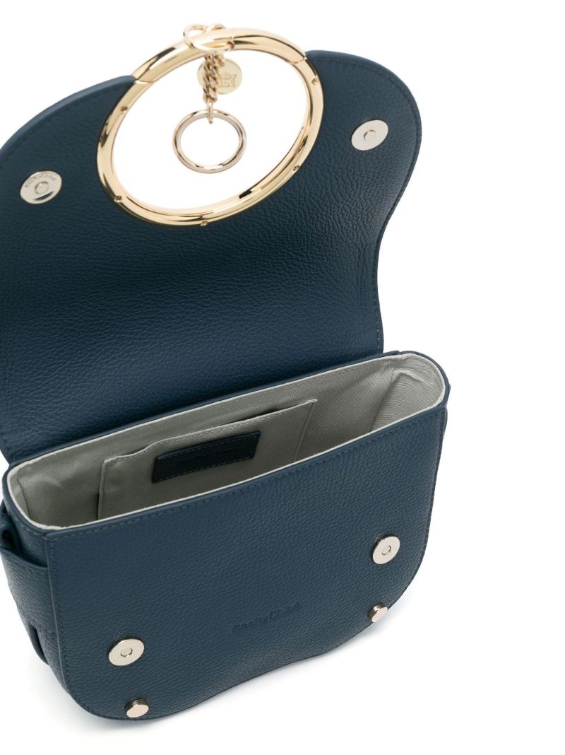 Blue Mara Leather Cross Body Bag