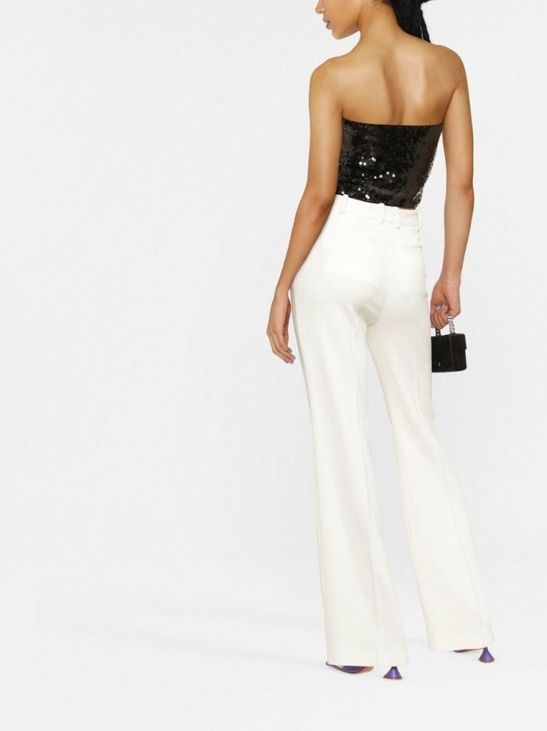Black Strapless Sequin-embellished Top