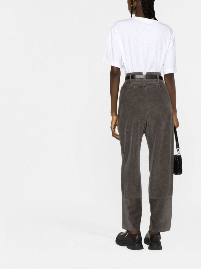 Green Corduroy Cotton Cargo Trousers