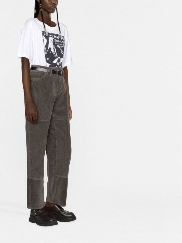 Green Corduroy Cotton Cargo Trousers
