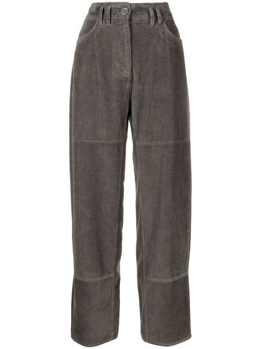 Green Corduroy Cotton Cargo Trousers