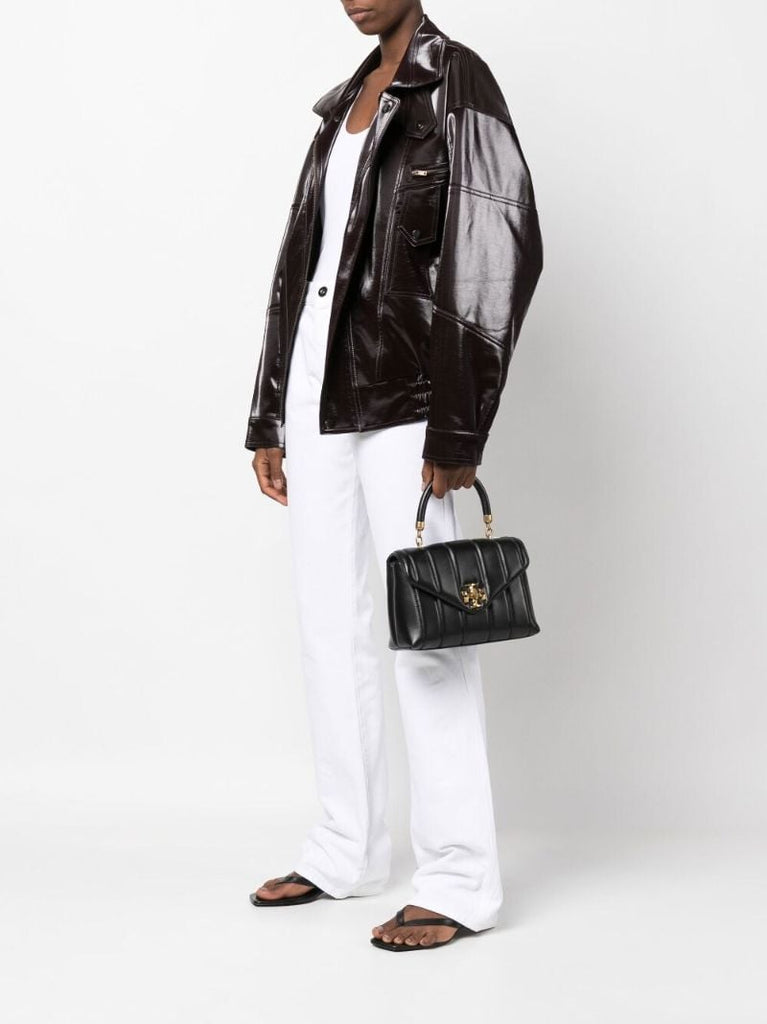 Black Kira Quilted Leather Shoulder Bag