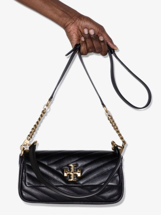 Black Kira Small Quilted Leather Shoulder Bag