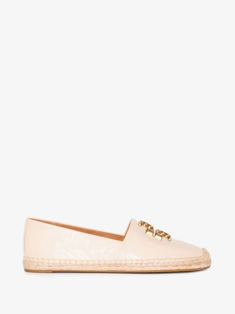 Neutral Eleanor Leather Espadrilles