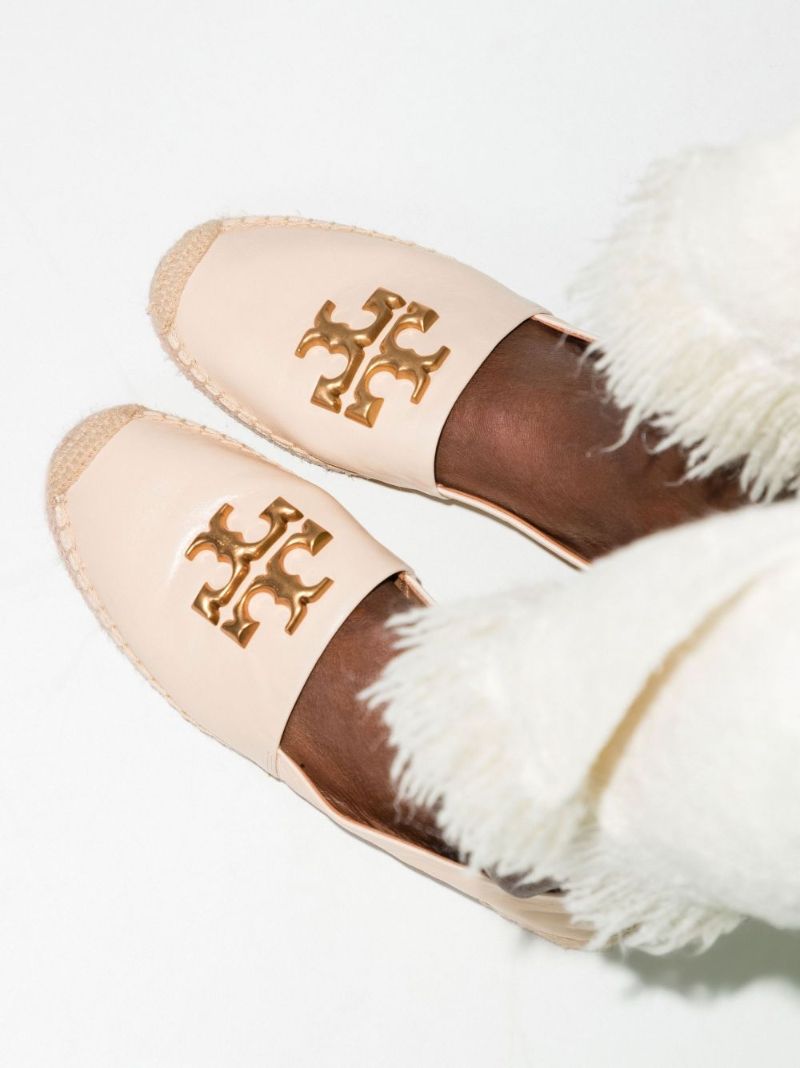 Neutral Eleanor Leather Espadrilles