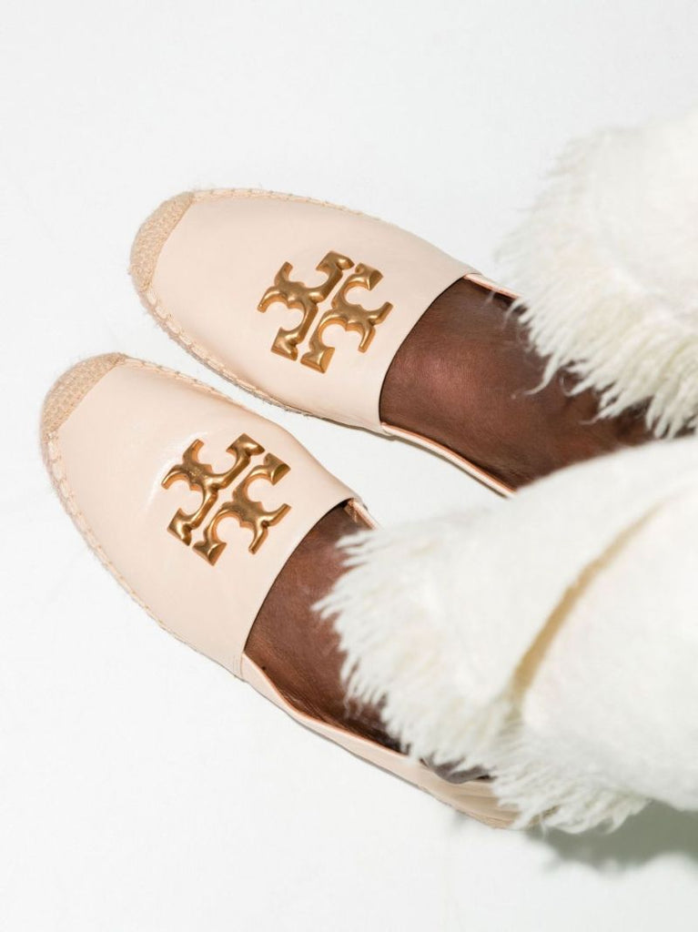 Neutral Eleanor Leather Espadrilles