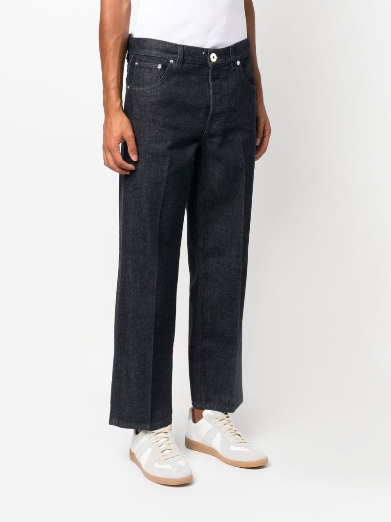 Blue Mid-rise Straight-leg Jeans
