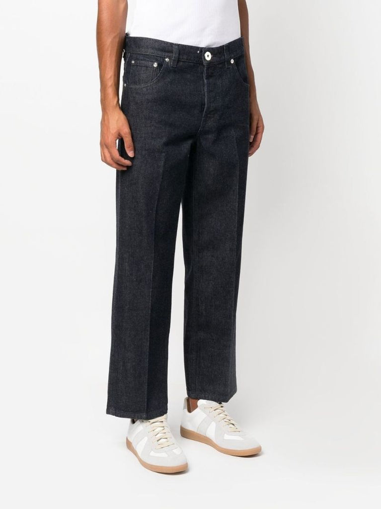 Blue Mid-rise Straight-leg Jeans