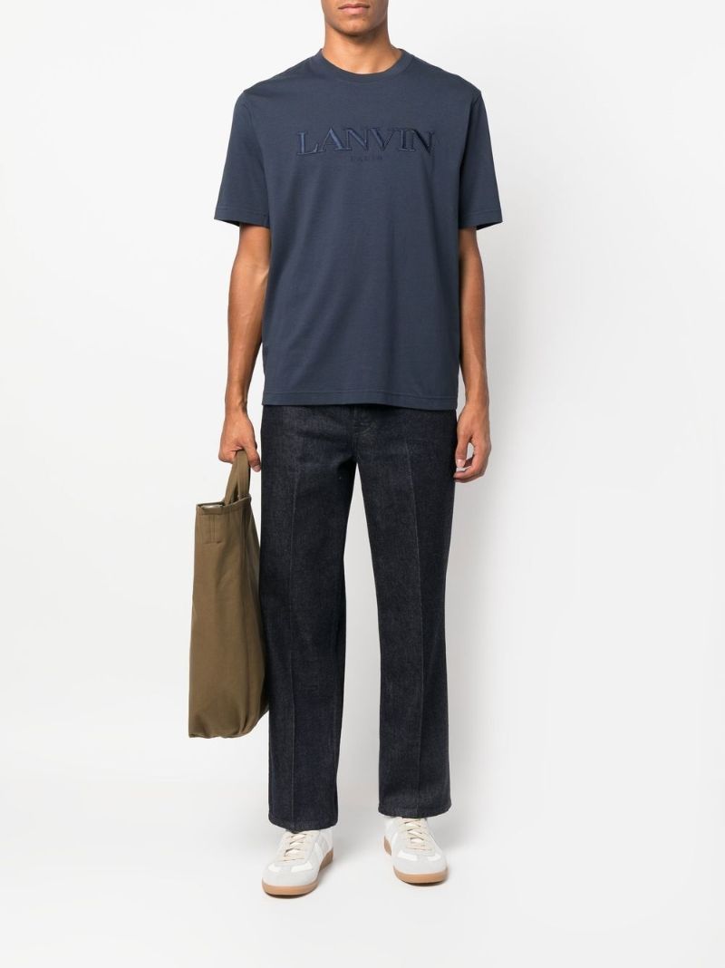 Blue Mid-rise Straight-leg Jeans