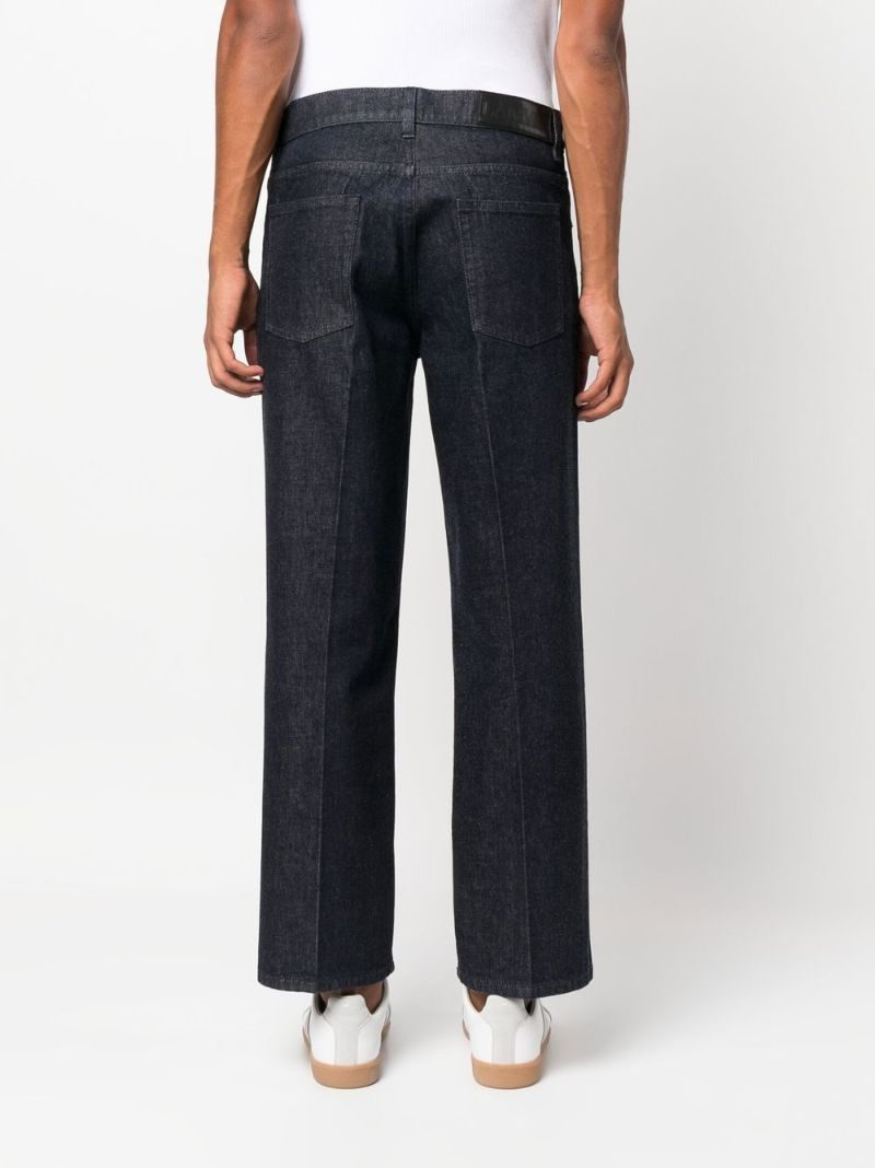 Blue Mid-rise Straight-leg Jeans