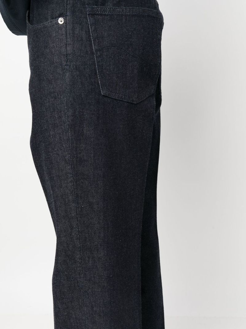 Blue Mid-rise Straight-leg Jeans