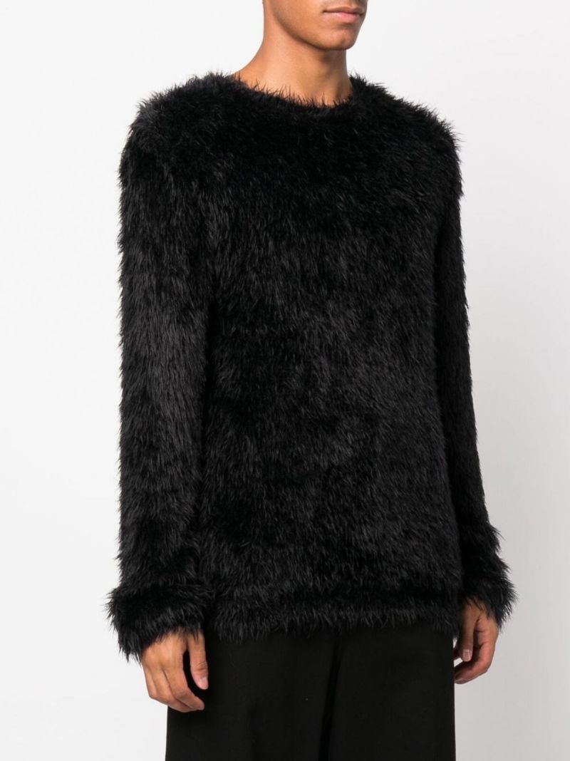 Black Faux Fur Sweater