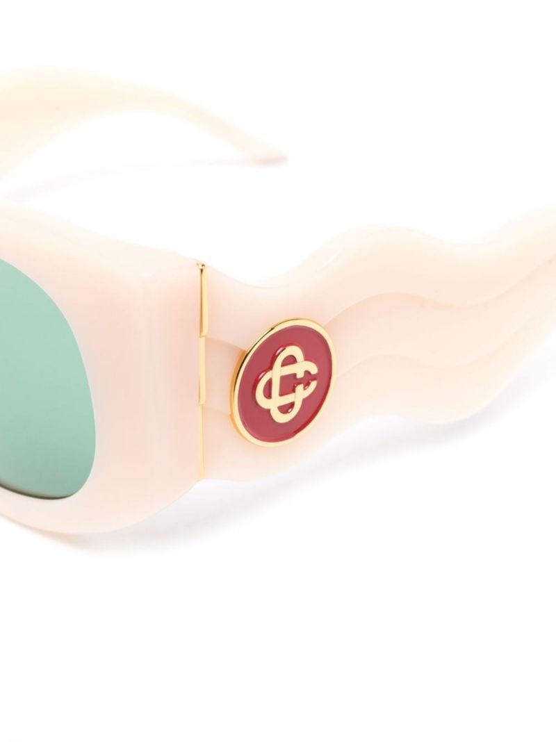 Neutral Memphis Oval Frame Sunglasses