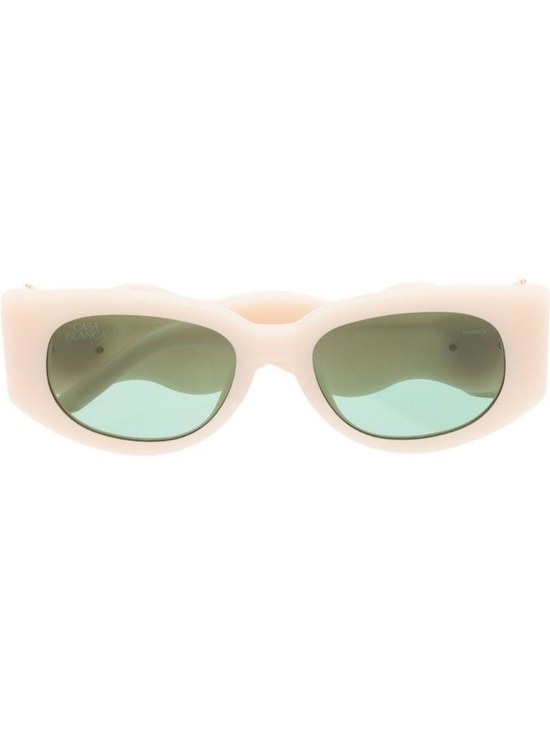 Neutral Memphis Oval Frame Sunglasses