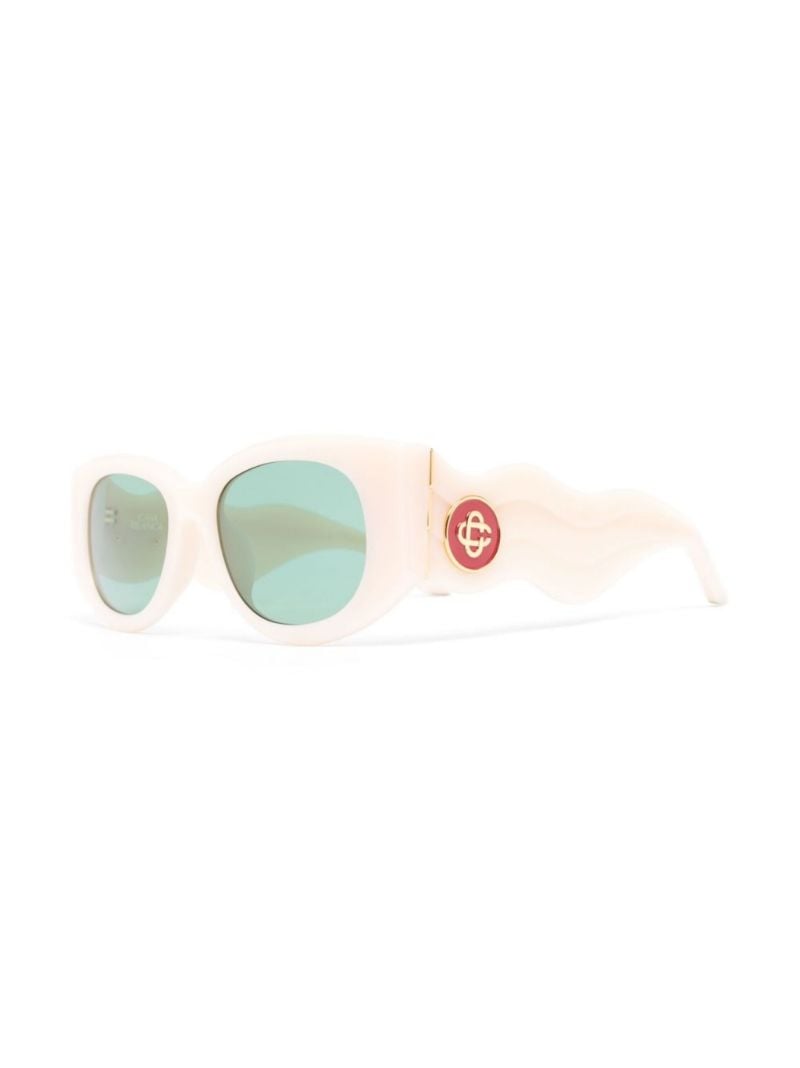 Neutral Memphis Oval Frame Sunglasses