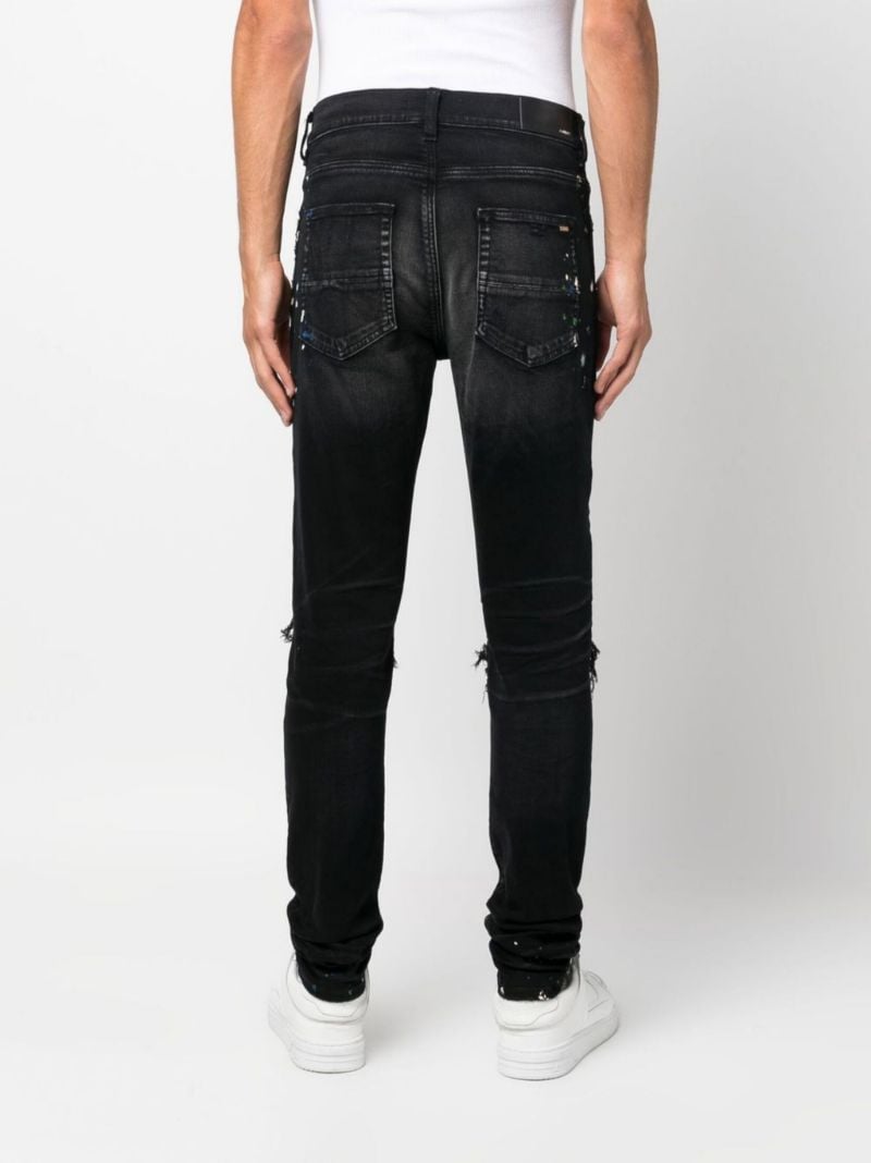 Black Mx1 Paint Splatter Skinny Jeans